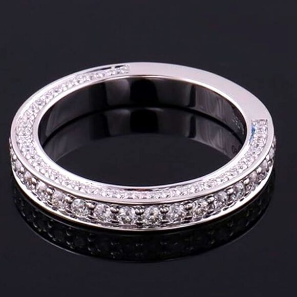 2 Ct. White Baguette Diamond Ring 14K White Gold on 925 Silver - Picture 1 of 7